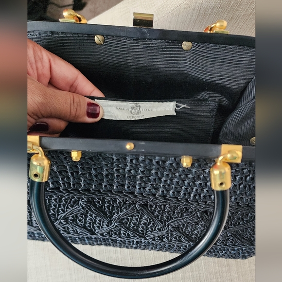 Lefcort Made In Italy Black Handbag - Picture 5 of 8